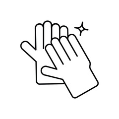 Gloves line icon with white background vector stock illustration