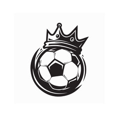 Obraz premium Soccer Ball Wearing Royal Crown Vector Design Representing Champion, Victory and Prestige