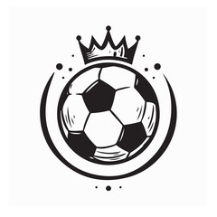 Obraz premium Soccer Ball Wearing Royal Crown Vector Design Representing Champion, Victory and Prestige