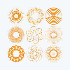 Abstract Orange Circular Pattern Designs – Modern Vector Art for Decorative & Creative Use