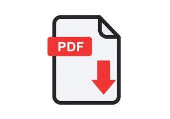 An icon representing a pdf document with a download arrow