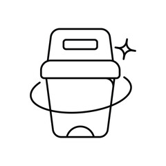 Trash Can line icon with white background vector stock illustration