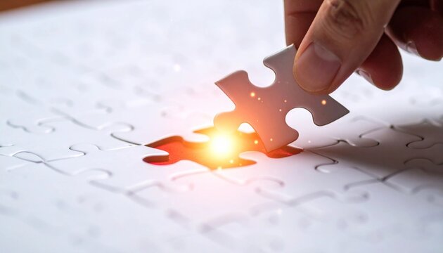 Close Up of an Incomplete Puzzle With One Missing Piece Representing a Business Challenge and Solution Concept - Powered by Adobe