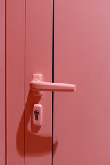 A Close-Up of a Stylish Pink Door with a Modern Handle Emphasizing Elegance and Minimalism in Interior Design Aesthetic