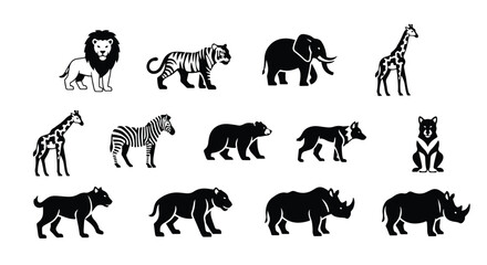 Naklejka premium Vector silhouette illustration a black bear walking, isolated on white background