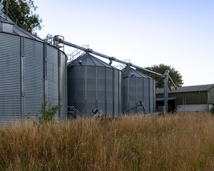 grain silos in the field