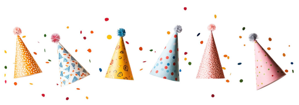 PNG Party hats confetti celebration accessories. - Powered by Adobe