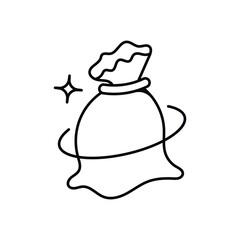 Trash Bags line icon with white background vector stock illustration