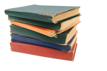 a stack of books sitting on top of each other