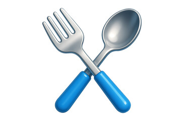 spoon and fork isolated,
3D Illustration of Spoon and Fork Cutlery, High Quality Render