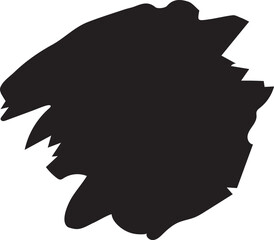 Abstract Black Ink Blot with Rough Edges A Striking Vector Illustration for Grunge Texture Backgrounds and Creative Graphic Design Projects