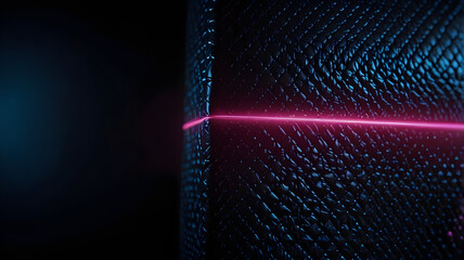 Horizontal Neon Beam on Dark Textured Material