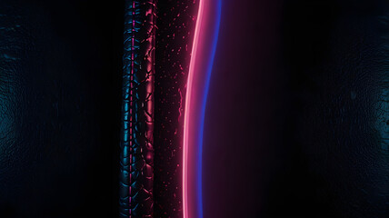 Neon Light on Textured Black Surface