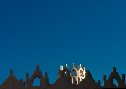 Emarah palace crenelss in aba alsaud historical area, Najran Province, Najran, Saudi Arabia