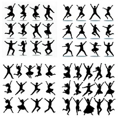 Energetic Dance Silhouettes Grid

