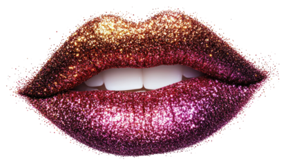 PNG Glitter Lips imprint lips sparkling glamorous.