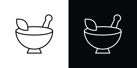 Mortar pestle icon for template logo, vector designs.