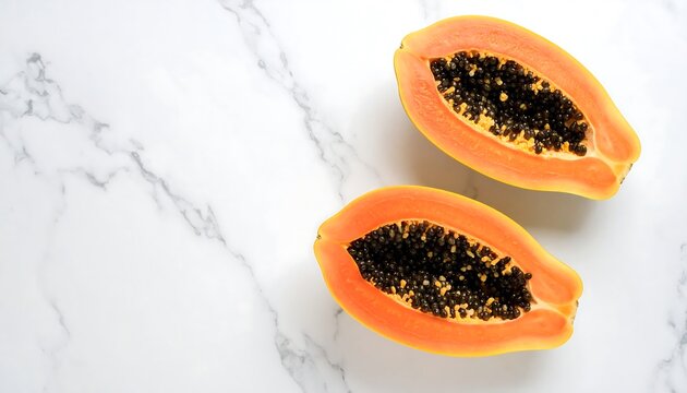 Sliced papaya showcases seeds, highlighting unique health symbolism