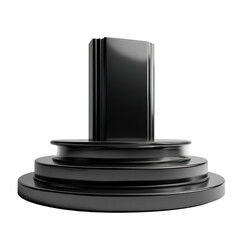 Elegant Black Modern Podium on a Dark Background, Ideal for Presentations