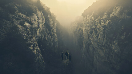 Individual standing on a rocky cliff gazing out at the expansive landscape and open sky