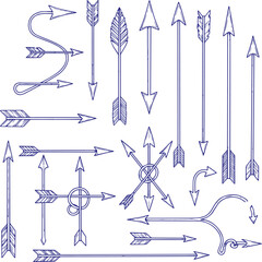 Diverse Arrow Directions, Hand Drawn Pointer Set