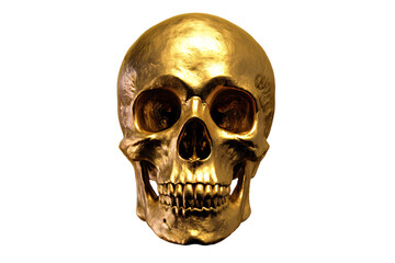 Obraz premium a gold skull with a big smile on it