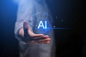 Ai technology, Artificial Intelligence. man using technology smart robot AI, artificial...