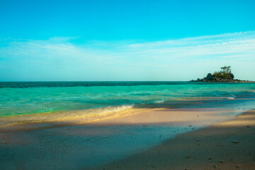 Turquoise Ocean Waters on Tropical Island Beach