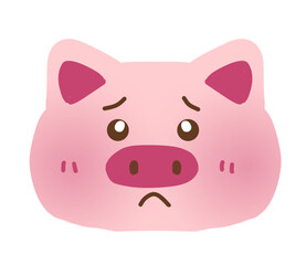 Displeased Pig Emoji Unhappy Piggy Look