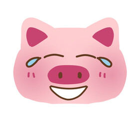 Laughing Pig Emoji Tears of Joy Piggy