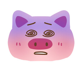 Overwhelmed Pig Emoji Can't Take It Piggy