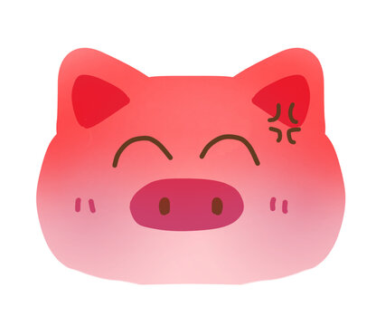 Angry Pig Emoji Red-Faced Piggy Rage