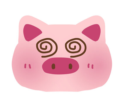 Dizzy Pig Emoji Spinning Piggy Look