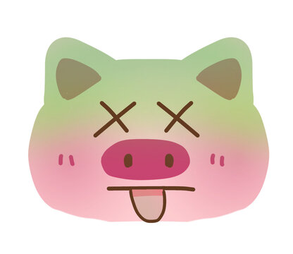 Exhausted Pig Emoji Worn Out Piggy Look