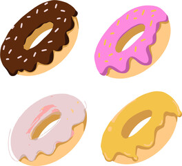 set of donut vector 
