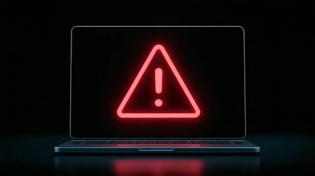 Laptop screen displaying system error and warning notifications.