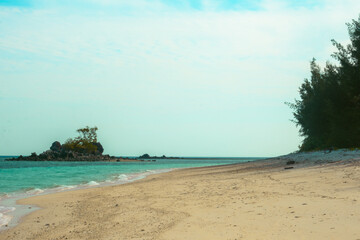 Scenic View of Tropical Island with Sandy Beach