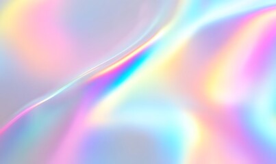 Obraz premium Blurred rainbow light refraction texture overlay effect for photos and mockups. Organic drop diagonal holographic flare on a white wall. rainbow refraction of light on a white wall.