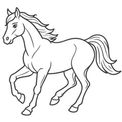 Obraz premium horse outline art illustration