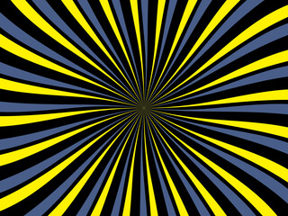 Vintage retro banner background. Colorful grunge wave wallpaper on black background. Vector illustration. Rotate party background pattern.