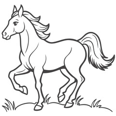 Obraz premium horse outline art illustration