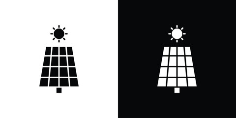 Solar panel icon, logo elements of graphic designs