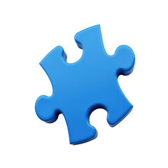 Fototapeta premium Close-up view of a single blue puzzle piece.