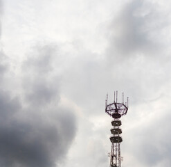 Areal shot of the TV tower. Technology