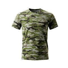 Camouflage T-shirt isolated on a white background
