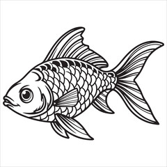 A vibrant vector illustration of a tropical fish set against a clean white background, perfect for marine life and aquatic designs