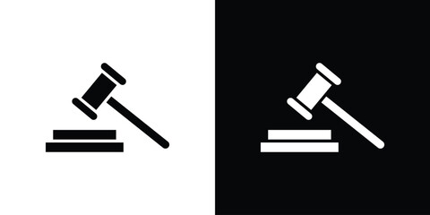 Gavel icon, logo elements of graphic designs
