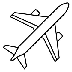 Minimal Line Art Jet in Sky 