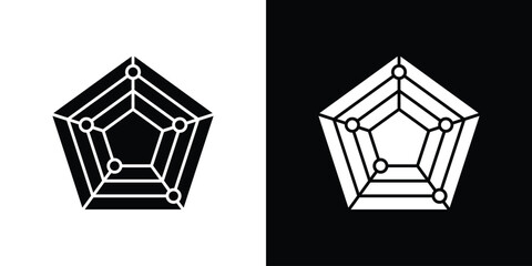 Chart-radar icon, logo elements of graphic designs