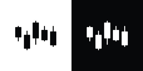 Naklejka premium Chart candlestick icon, logo elements of graphic designs